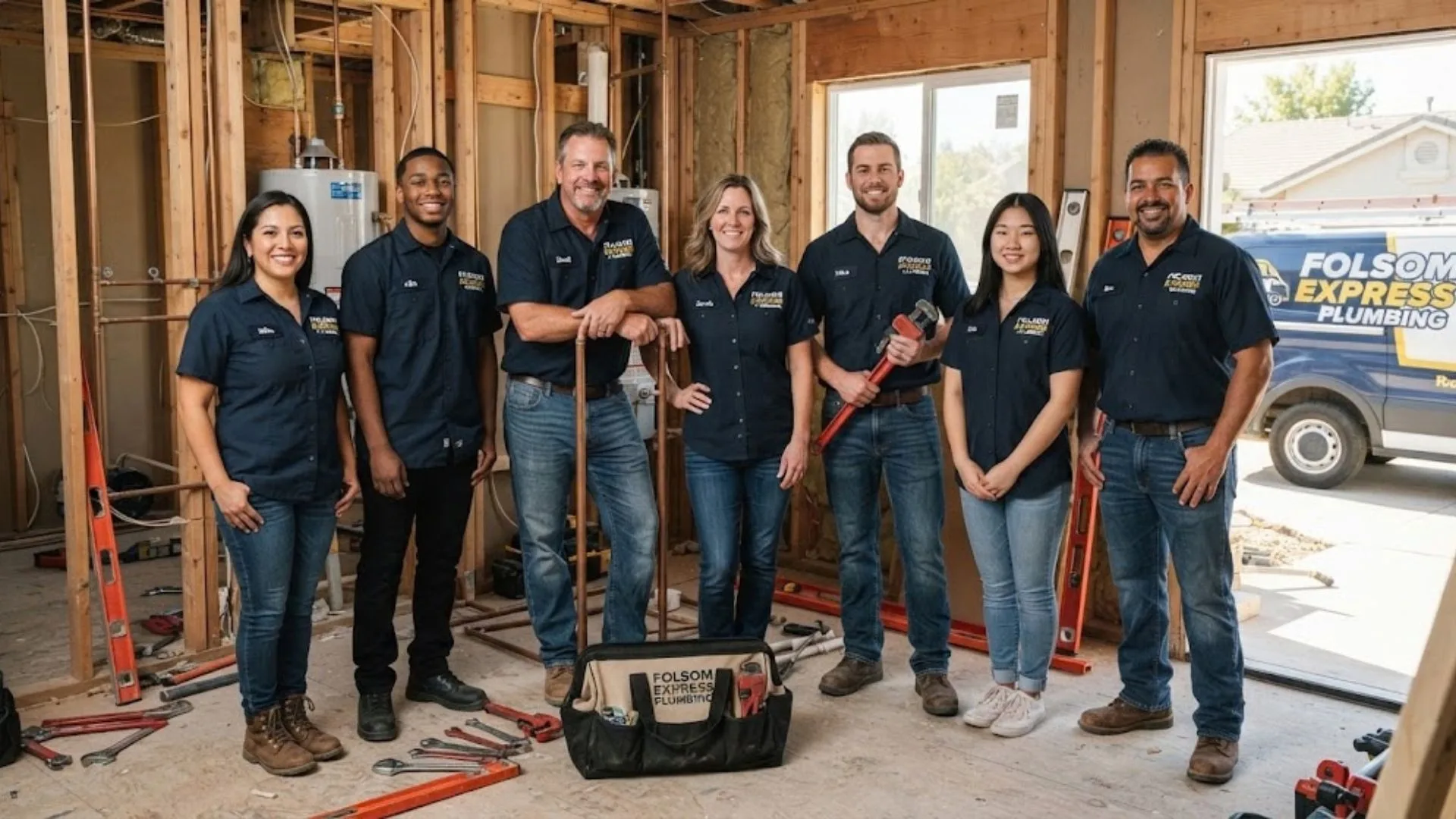 The Folsom Express Plumbing crew